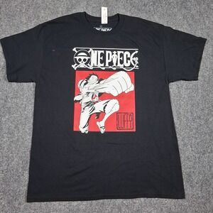 NWT L Monkey D Luffy Black Graphic‎ T-Shirt Official One Piece Anime Manga